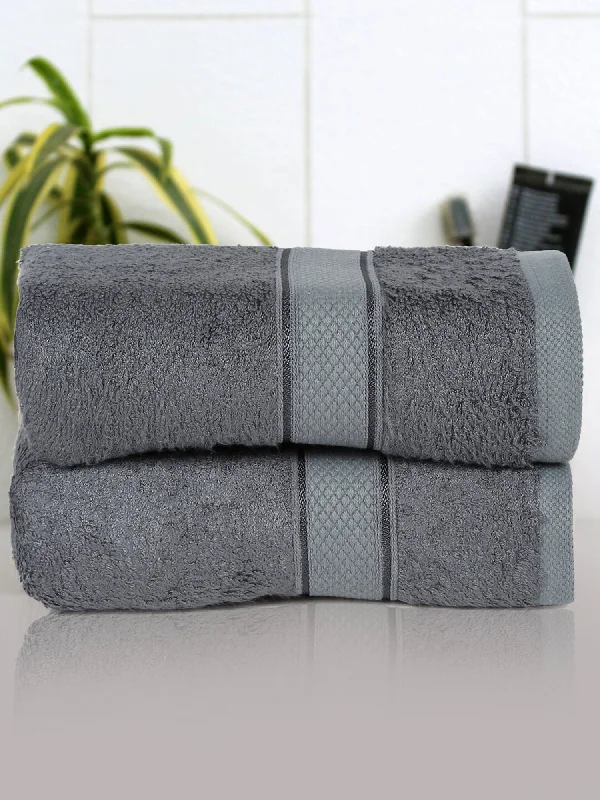 Unisex Dark Grey Basic Terry Hand Towel -Pack of Two