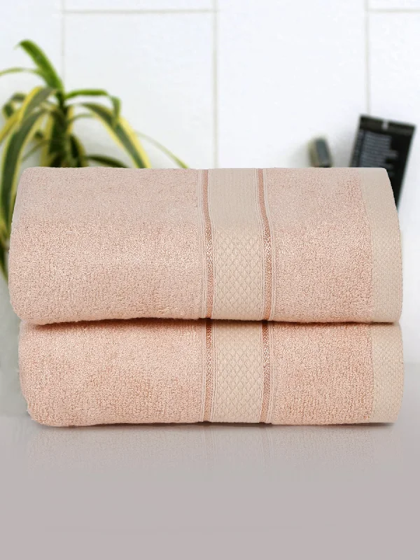 Unisex Peach Basic Terry Hand Towel -Pack of Two