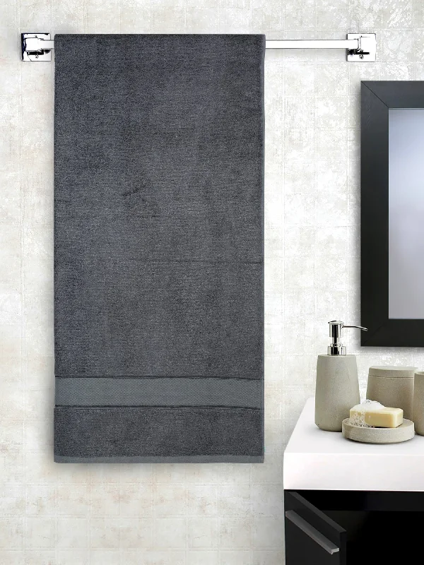 Unisex Dark grey Basic Terry Bath Towel